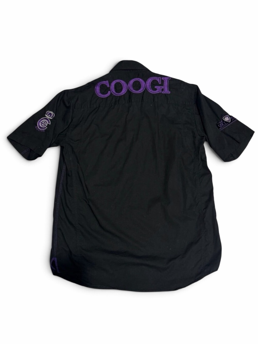 Vintage Y2K Coogi Black Purple Crown Embroidered Hip Hop Shirt L